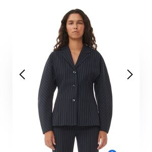 Women's Black Pinstripe Jacket sz 32 NWT